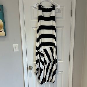 Black and White Striped Women's Dress